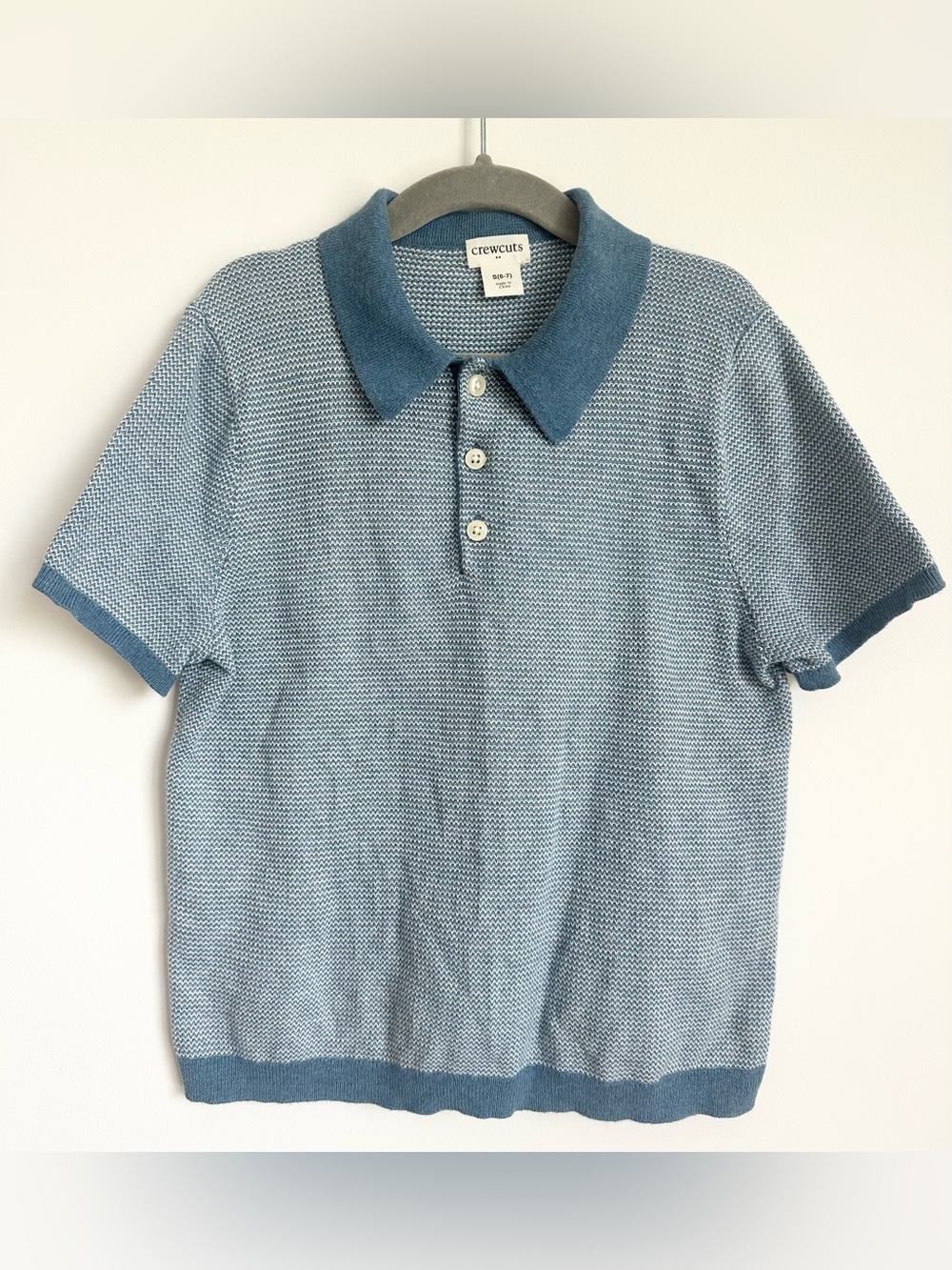 Like New! J.CREW Crewcuts Boys Blue Sweater Polo Size S 6-7Y